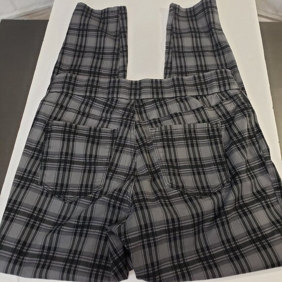Nine West Black Plaid Heidi Pull On Skinny Pants womens size 8 Wide Waist Band - Picture 5 of 8